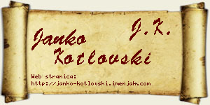 Janko Kotlovski vizit kartica